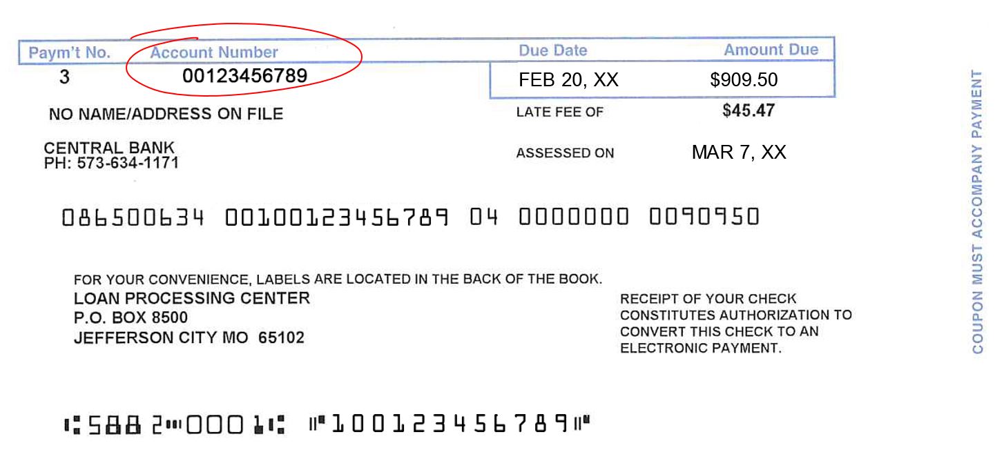 Loan Payment Coupon Example